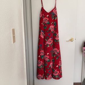 Love,fire red maxi dress.